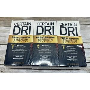 Certain Dri Prescription Strength Clinical Roll On Antiperspirant 3 Pack 1.2 Oz
